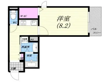 へーベルメゾン垂水区日向(1K/2階)の間取り写真