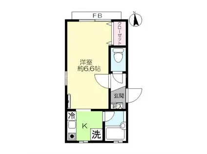セボセボ堀切B棟(1K/2階)の間取り写真