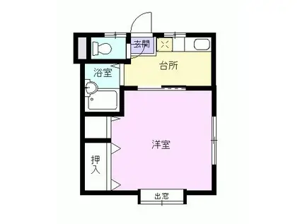 ハイツ木曽路A(1K/1階)の間取り写真