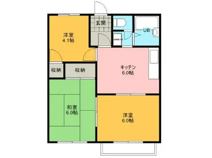 ハウディサガラ(3DK/2階)の間取り写真