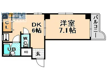 ラ・ジルエット(1DK/3階)の間取り写真