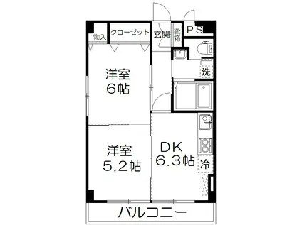 グラースビ高島平(2DK/1階)の間取り写真