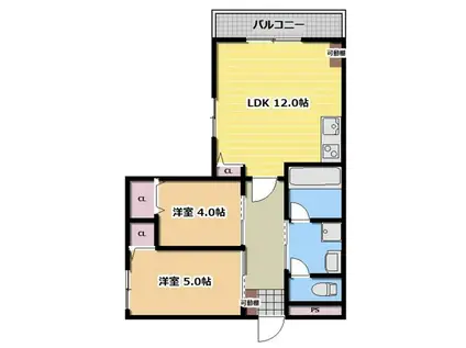 L-NEXT幸福町(2LDK/3階)の間取り写真