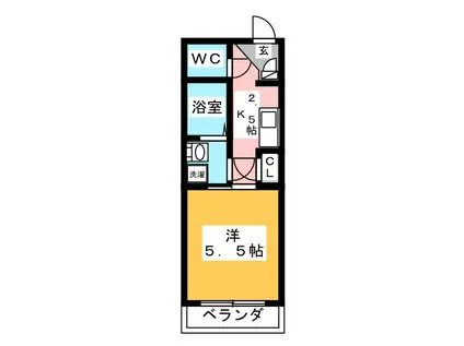 ハイツヤマト(1K/1階)の間取り写真