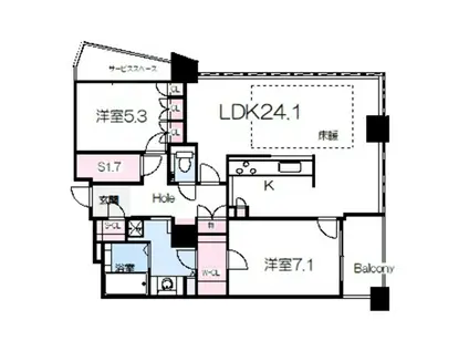 ザ・タワー大阪(2SLDK/11階)の間取り写真