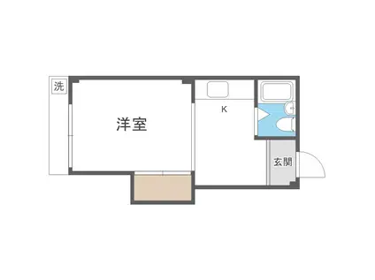 カツミハイツ(ワンルーム/3階)の間取り写真