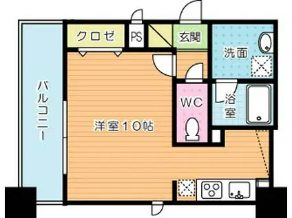 デュー・プレステージ(ワンルーム/9階)の間取り写真