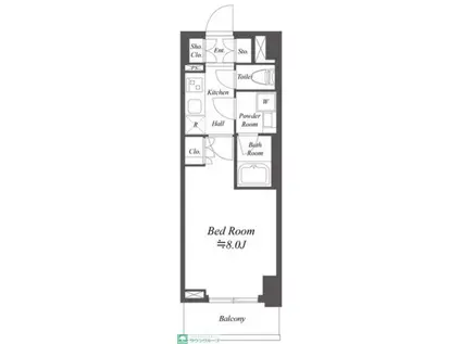 AIFLAT両国(1K/3階)の間取り写真