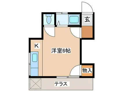 パインクレスト(ワンルーム/1階)の間取り写真