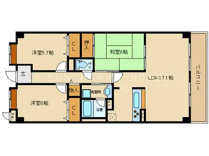 オトギク(3LDK/3階)の間取り写真