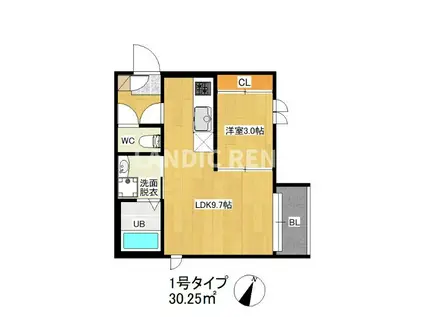REGALEST CLASSE 城南(1LDK/3階)の間取り写真