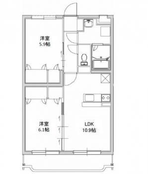 エクレールIII(2LDK/3階)の間取り写真