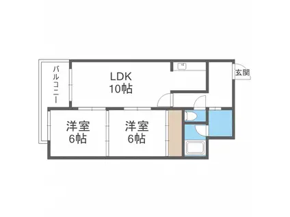 111松井ビル(2LDK/5階)の間取り写真