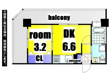 NO.71 ORIENT TRUST TOWER(1DK/16階)の間取り写真
