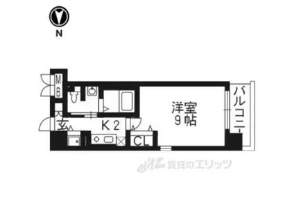 リーガル京都四条河原町通(1K/3階)の間取り写真