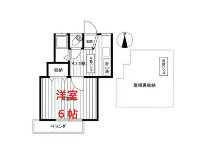 フレンドリー大森(1K/2階)の間取り写真