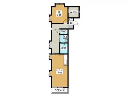 PORTE自由が丘(1LDK/2階)の間取り写真