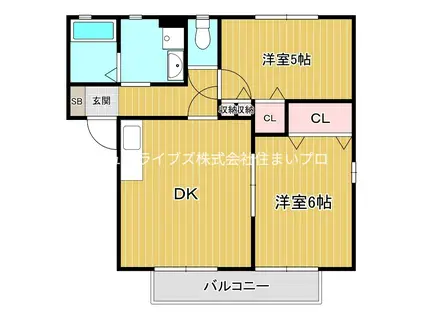 ソレイユ2号(2DK/1階)の間取り写真