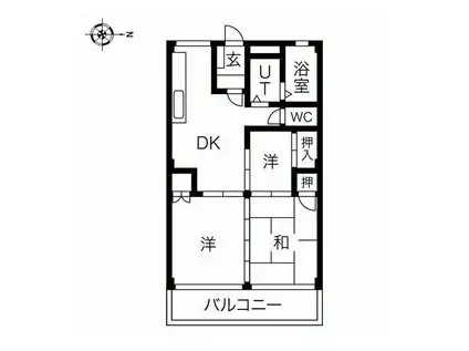 ディスティーノ高富(3DK/3階)の間取り写真