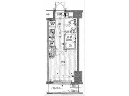 プレール・ドゥーク豊洲(1K/3階)の間取り写真