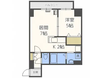 KレジデンスN23(1LDK/7階)の間取り写真