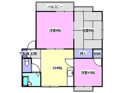 コーポ奈良井(3DK/2階)の間取り写真