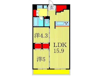 ART RESIDENCE IN OOTAKA-NO-MORI(2LDK/3階)の間取り写真