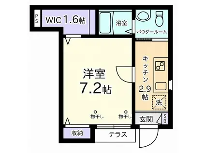 セレーノ(1K/1階)の間取り写真