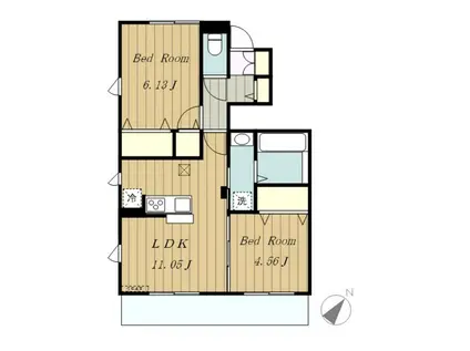 COLINAII(2LDK/1階)の間取り写真
