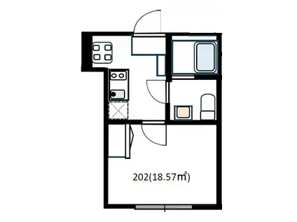 CASA 四葉 A(1K/2階)の間取り写真