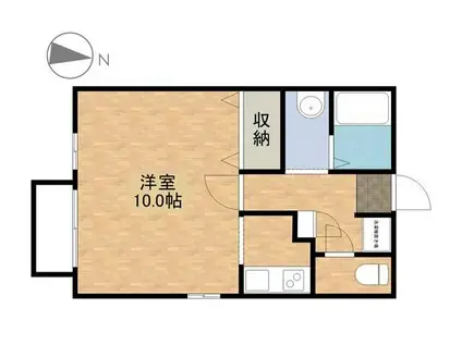 セジュールYM II(ワンルーム/1階)の間取り写真