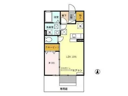 ディアコート(1LDK/1階)の間取り写真