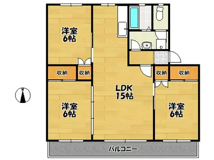 保谷コーポ(3LDK/1階)の間取り写真