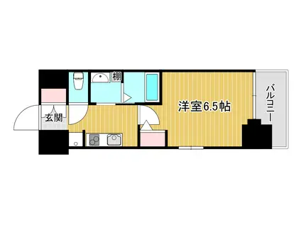 クリスタルグランツ難波ウエスト(1K/10階)の間取り写真