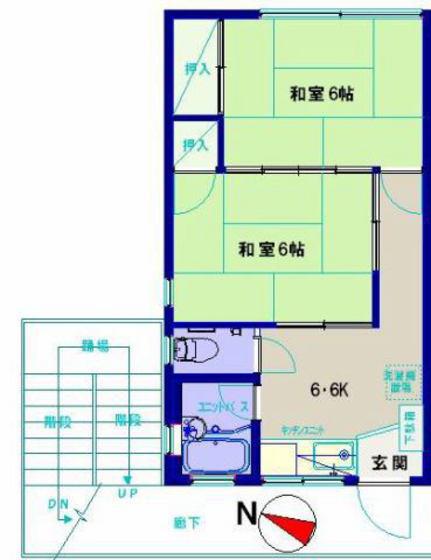 鈴木ビル(2DK/3階)の間取り写真