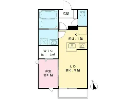 エトワールI(1LDK/2階)の間取り写真