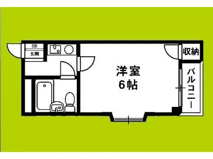 シルバーハイツ(1K/2階)の間取り写真