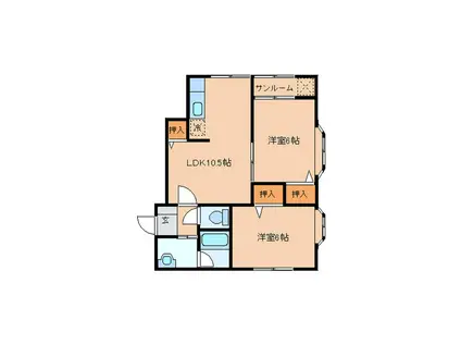 エクセレントY5(2LDK/1階)の間取り写真