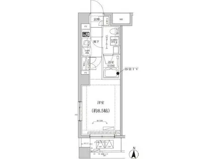 CREALPREMIER大島(1K/4階)の間取り写真