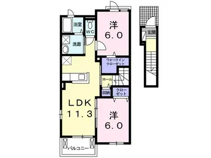 ルミエール(2LDK/2階)の間取り写真