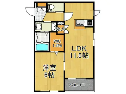 MAISON DE BOULE(1LDK/2階)の間取り写真