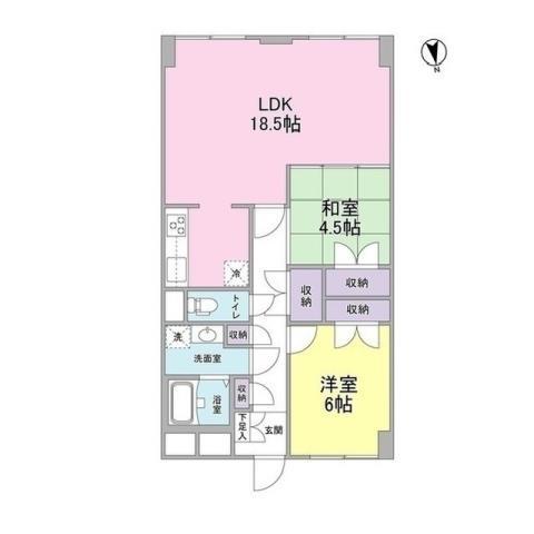 ラ・コスタ壱番館(2LDK/8階)の間取り写真