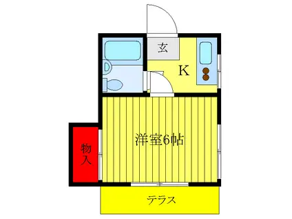 グリーンコーポ(1K/1階)の間取り写真