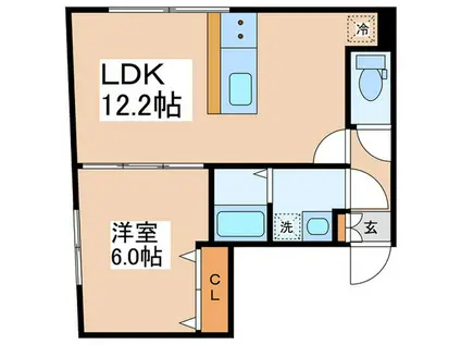 VISTA要町(1LDK/2階)の間取り写真