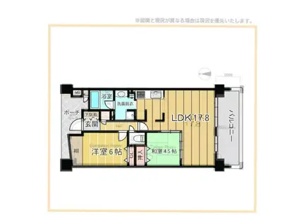 セルヴァ塚口セントラルウイング(2LDK/6階)の間取り写真