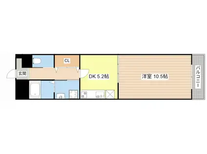 ラ・グリシーヌ(1DK/6階)の間取り写真