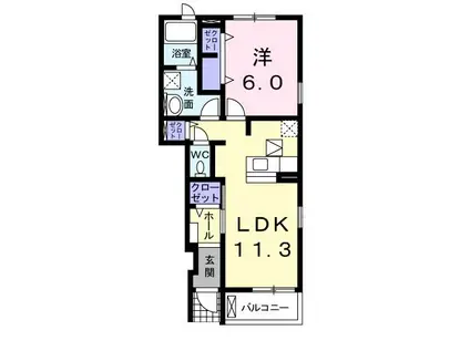 レガーロ・アイ(1LDK/1階)の間取り写真