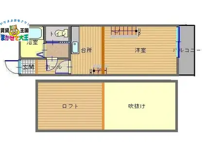 RIMハイツ(1K/1階)の間取り写真