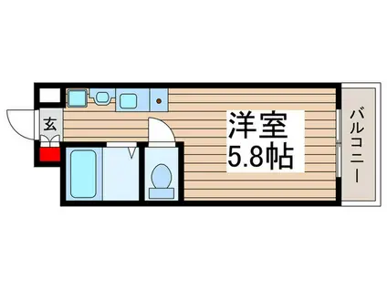 テラスレジデンス津田沼(ワンルーム/1階)の間取り写真