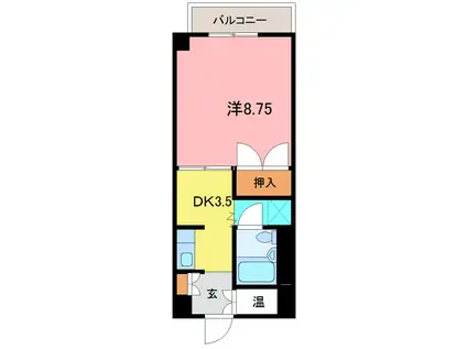 BLU MARINO(1DK/1階)の間取り写真